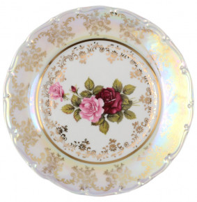 Набор тарелок 19 см 6 шт  Bohemia Porcelan Moritz Zdekauer 1810 s.r.o. "Офелия /Роза перламутр" / 034811