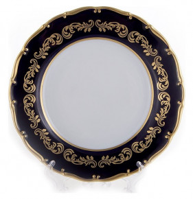Набор тарелок 19 см 6 шт  Bohemia Porcelan Moritz Zdekauer 1810 s.r.o. "Анжелика /Золотые вензеля /Кобальт" / 034113