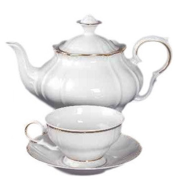 Заварочный чайник 1,2 л  Bohemia Porcelan Moritz Zdekauer 1810 s.r.o. &quot;Магнолия /Золотая отводка&quot; / 131295