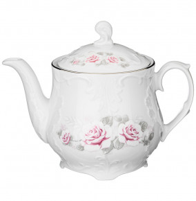 Заварочный чайник 1,1 л  Cmielow "Рококо /Серая роза /платина" / 150839