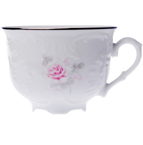 Набор чайных чашек 330 мл 6 шт  Cmielow "Рококо /Серая роза /платина" / 264429