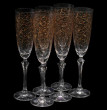 Бокалы для шампанского 200 мл 6 шт  Crystalex CZ s.r.o. &quot;Элизабет /Завитки с бутонами /золото&quot; / 140152