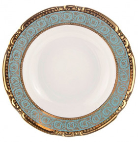 Набор тарелок 23 см 6 шт глубокие  Thun "Констанция /Серо-голубая полоса с золотом" / 105314