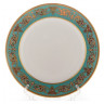 Набор тарелок 27 см 6 шт  Bavarian Porcelain "Александрия /Золотой узор на зеленом" / 118253