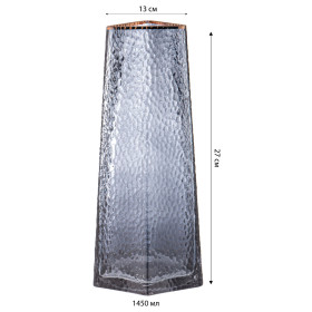 Ваза для цветов 13 х 27 см серая / 310636