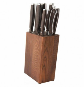 Набор кухонных ножей 9 предметов на подставке  Berghoff "Dark Wood" / 162527