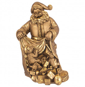 Фигурка 31 см  LEFARD "Дед Мороз высыпает игрушки из мешка" /бронза с позолотой / 299032