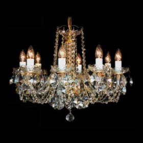 Люстра 8 рожковая золотые плафоны  Bydzov &quot;Биджов&quot; / 026287