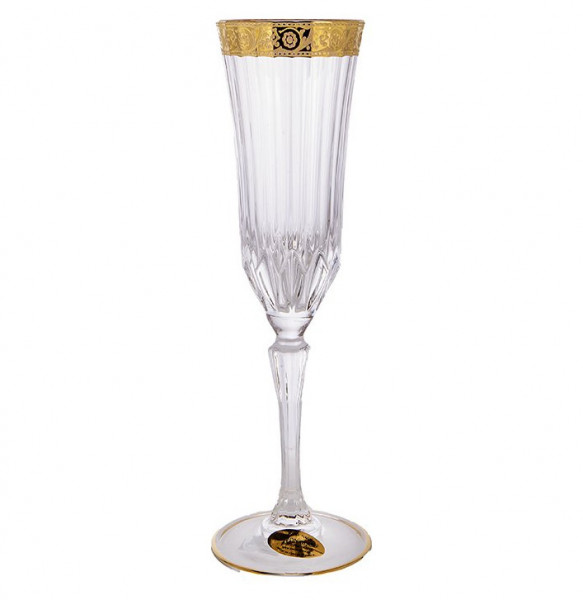 Бокалы для шампанского 180 мл 6 шт  UNION GLASS &quot;Адажио /Цветочный узор /Золото&quot; / 168101
