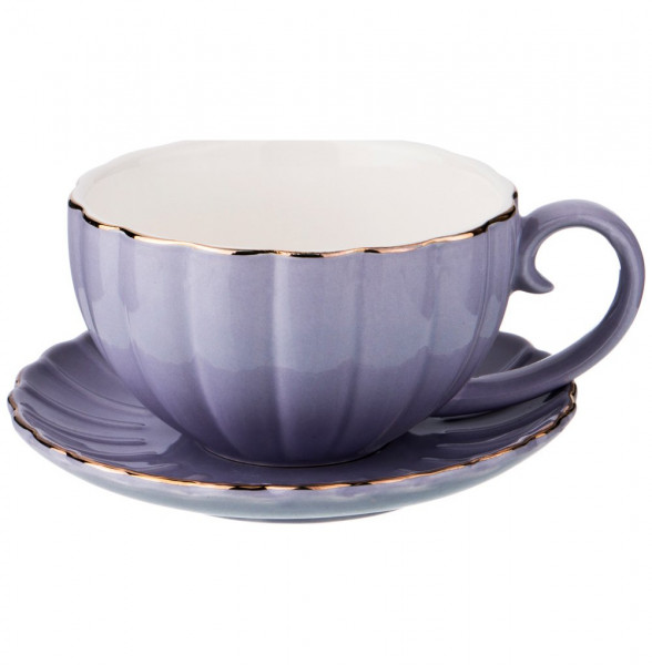 Чайный сервиз на 6 персон 15 предметов  LEFARD &quot;Фиолет /Золото&quot; / 186992