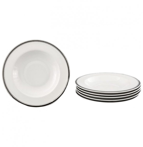 Набор тарелок 23 см 6 шт глубокие  Leander &quot;Сабина /Отводка платина&quot; / 158897