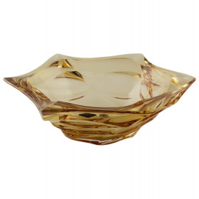 Ваза для фруктов 33 см  Aurum Crystal &quot;Фламенко /Янтарная&quot; / 128444