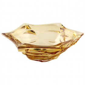 Ваза для фруктов 33 см  Aurum Crystal &quot;Фламенко /Янтарная&quot; / 128444