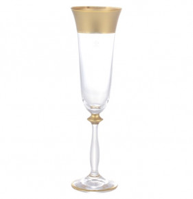 Бокалы для шампанского 190 мл 6 шт  Bohemia "Анжела /Матовая полоса /золото" AS Crystal / 145965