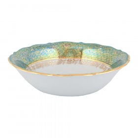 Салатник 26 см  Roman Lidicky &quot;Мария-Тереза /Золотые листики на зелёном&quot; / 280993