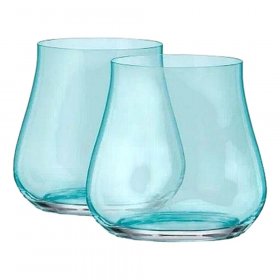 Стаканы для виски 340 мл 2 шт  Crystal Bohemia &quot;Limosa /Бирюзовая чаша&quot; / 364498