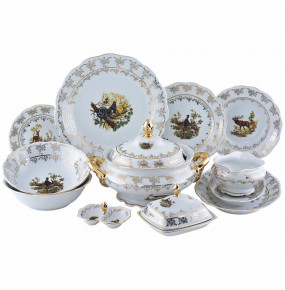 Столовый сервиз на 6 персон 27 предметов  Royal Czech Porcelain "Аляска /Охота белая"  / 203968