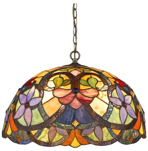 Светильник потолочный 3 рожковый  Velante "Tiffany" Розовый цветок / 304504 — 