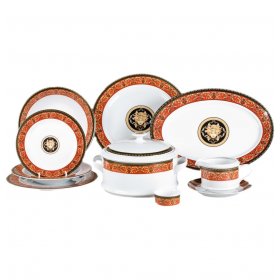 Столовый сервиз на 6 персон 25 предметов Leander "Сабина /Версаче /Красная лента" / 159108