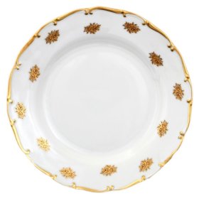 Набор тарелок 19 см 6 шт  Bohemia Porcelan Moritz Zdekauer 1810 s.r.o. &quot;Анжелика /Маленькие золотые розочки&quot; / 033826