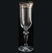 Бокалы для шампанского 150 мл 6 шт  Crystalite Bohemia &quot;Лаура /Цветочный узор на платине&quot; / 005767