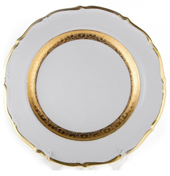 Блюдо 32 см круглое  Bavarian Porcelain &quot;Мария-Тереза /Золотая матовая лента&quot; / 107406