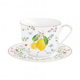 Чайная пара 370 мл  Easy Life "Цветы и лимоны" (подарочная упаковка) / 344186