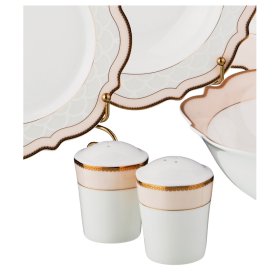 Столовый сервиз на 6 персон 25 предметов (без супника)  LEFARD &quot;бежевая лента /золото&quot; / 186222