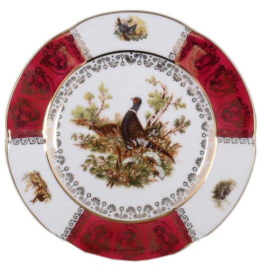 Набор тарелок 19 см 6 шт  Royal Czech Porcelain &quot;Болеро /Охота красная&quot; / 091272