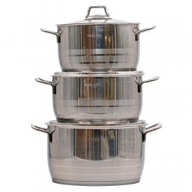 Набор кастрюль 6 предметов (6,3 л, 4,5 л, 3,7 л)  Rashel &quot;Marusya&quot; / 342883