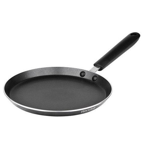 Блинница 24 х 1,9 см антипригарное покрытие индукционное дно черная  Rondell &quot;Pancake frypan&quot; / 212673