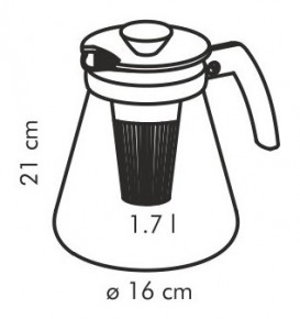Заварочный чайник 1,7 л с ситечками для заваривания  Tescoma "TEO TONE"  / 148596