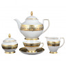 Чайный сервиз на 6 персон 15 предметов  Falkenporzellan "Констанц /Арабеск /Бирюза с золотом" / 099982