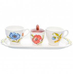Чайный набор на 2 персоны 5 предметов  Artigianato Ceramico by Caroline "Artigianato ceramico /Ботанический сад" / 228184