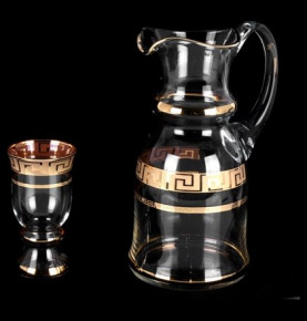 Набор для воды 7 предметов (кувшин 1,5 л + 6 стаканов)  Bohemia "Королевский /Версаче золото" / 005045