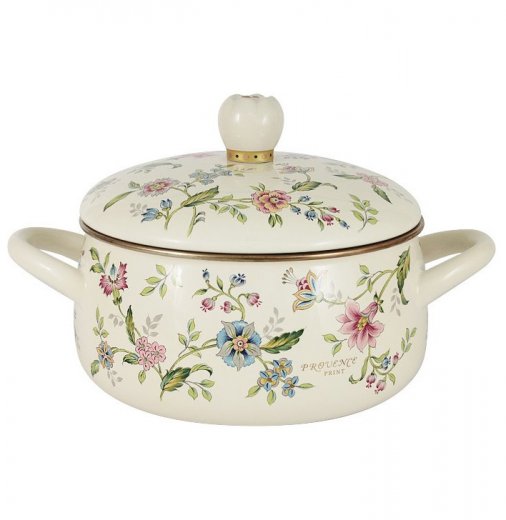 Кастрюля 18 см с крышкой эмалированная 1,9 л  Ejiry "Прованс" / 236605 — 