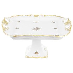 Блюдо 30 см квадратное н/н с ручками Chodov "Корона /Золотая роза" / 212726