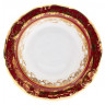 Розетка 10 см 1 шт  Royal Czech Porcelain "Мария -Тереза /Красная /Золотые листики" / 203387