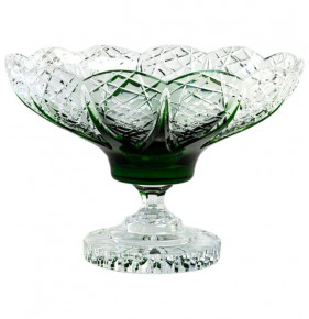 Фруктовница 30,5 см н/н  Aurum Crystal "Бутон /Зелёный" / 152682