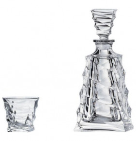 Набор для виски 7 предметов (графин 750 мл + 6 стаканов по 300 мл)  Crystalite Bohemia "Касабланка /Без декора" / 140906