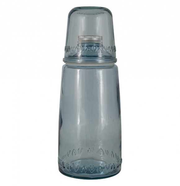 Бутылка для воды 1 л со стаканом на 220 мл голубая  SAN MIGUEL &quot;Natural  Water&quot; / 292084