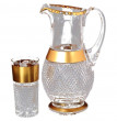 Набор для воды 7 предметов (кувшин 1,3 л + 6 стаканов) &quot;Max Crystal /Филиция /Хрусталь с золотом&quot; / 124849
