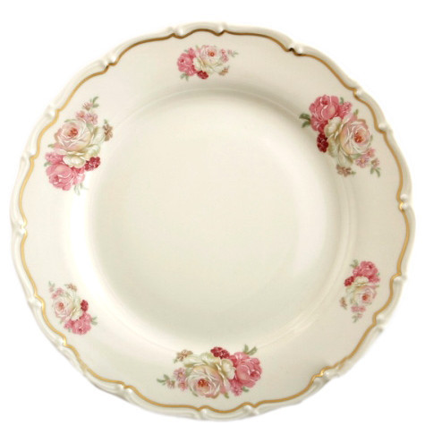 Набор тарелок 25 см 6 шт  Bohemia Porcelan Moritz Zdekauer 1810 s.r.o. &quot;Анжелика /Розовый дуэт /СК&quot; / 090420