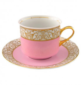Чайная пара 200 мл 1 шт высокая  Leander "Сабина /Радужное настроение" бледно-розовая / 159147