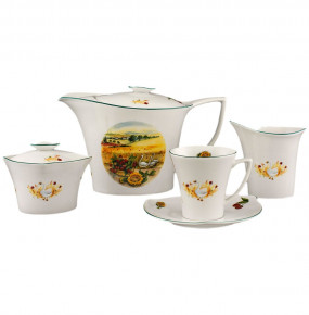 Чайный сервиз на 6 персон 15 предметов  Royal Czech Porcelain "Хаппа /Гуси в поле" / 203691