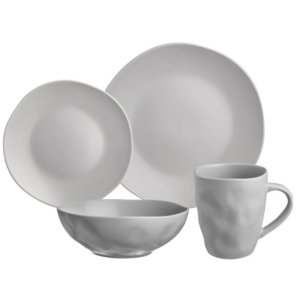 Набор посуды на 4 персоны 16 предметов светло-серый  Bronco &quot;Shadow&quot; / 288499
