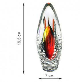 Предмет интерьера 19,5 х 7 см  Remisglass "Стелла /Жёлто-красная" / 065429