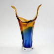 Ваза для цветов 40 см  Egermann &quot;Лед и пламя /Прозрачно-синий /Амбер&quot;   / 100347
