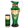 Набор для воды 7 предметов (кувшин + 6 стаканов по 300 мл)  Bohemia "Лепка Зеленая" E-V / 134760