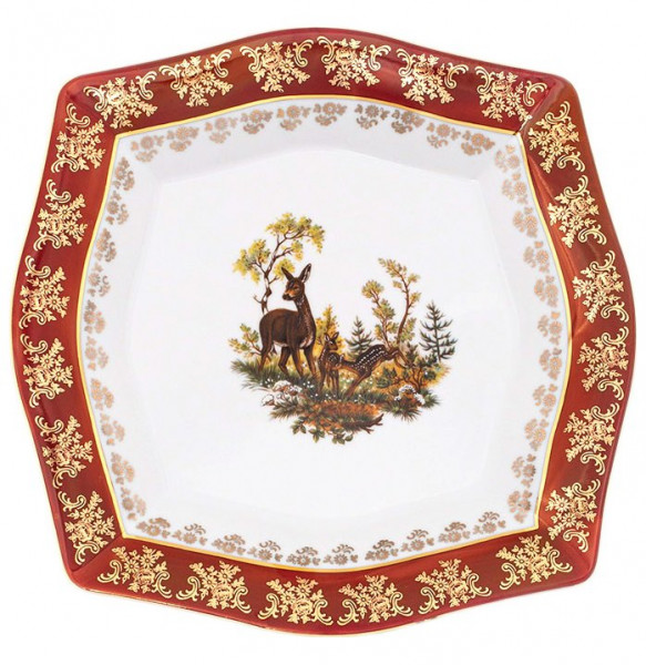 Набор тарелок 27,7 см 6 шт  Royal Czech Porcelain &quot;Львов /Охота красная&quot; / 203459
